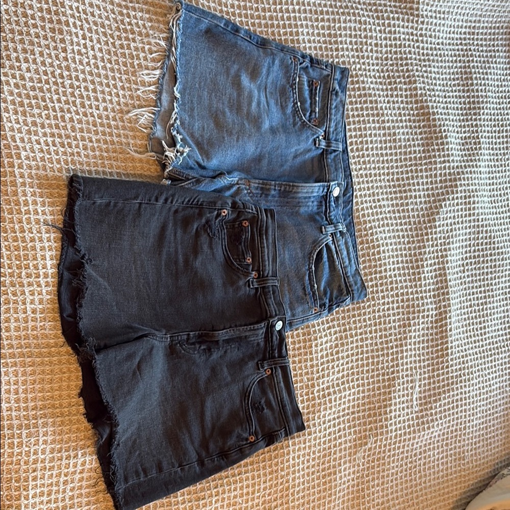Stylish Black and Gray Women's Denim Shorts